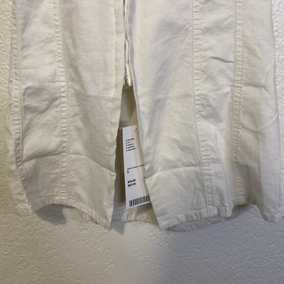 NWT Urban Outfitters Sari Seamed Linen Blend Halter Vest Top In White Size Small - Picture 4 of 13